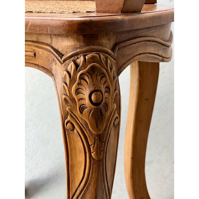 Pair of 1960s French Wood and Cane Arm Chairs Louis XV Style by Marie Albert For Sale - Image 15 of 18