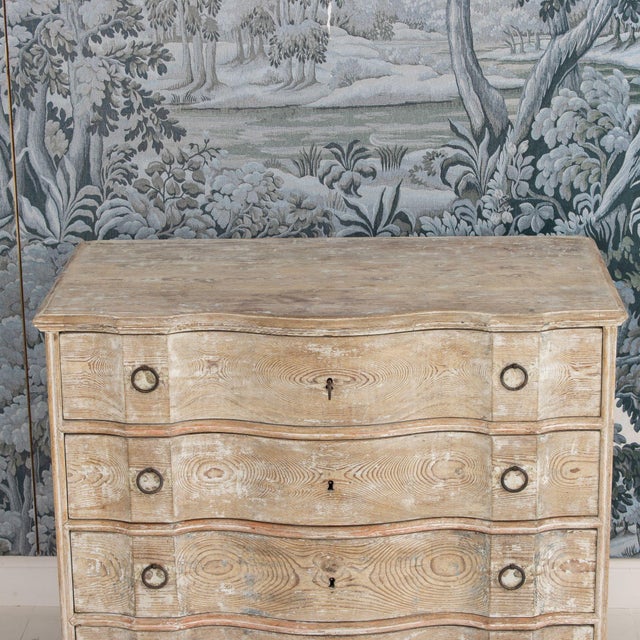 Wood Early 19th C. Danish Baroque Arbalète Shaped Commode in Original Patina For Sale - Image 7 of 18