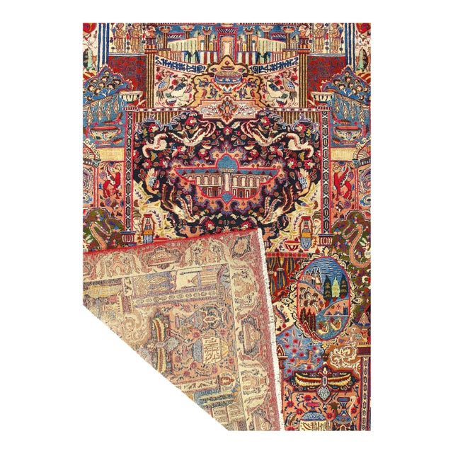 1970s Vintage Fine Hand Knotted Kashmar Rug For Sale - Image 4 of 10