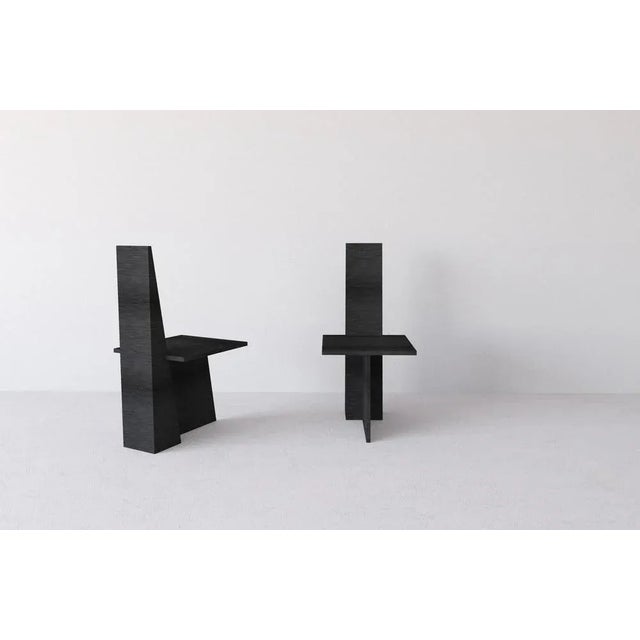 Set of 2 Anchor Chairs by Morgane Avéus Dimensions: D 45 x W 55 x H 95 cm each. Materials: Stained oak. Anchor chair has a...