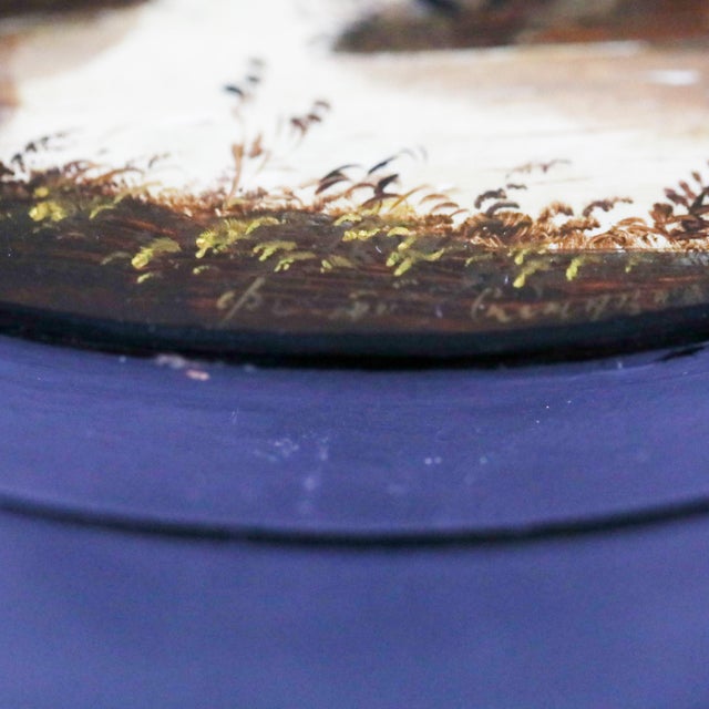 Paint Fedoskino Oval Lacquer Box With Landscape, Ussr, C. 1960s–1980s For Sale - Image 7 of 9