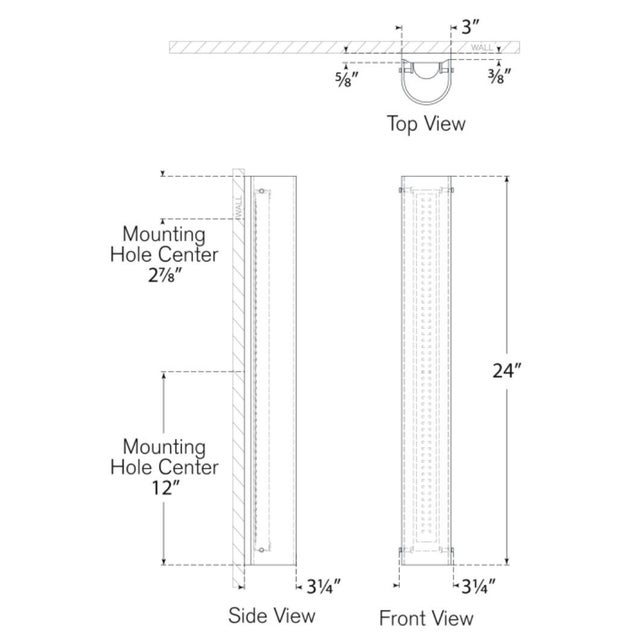 Penhold 24" Bath Light in Bronze with White Glass Designer: Barbara Barry Finish: Bronze Height: 24" Width: 3.25"...