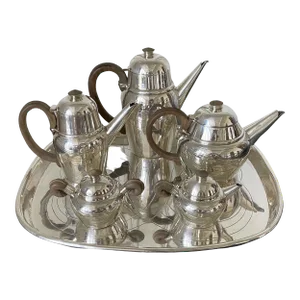 Large Mexican Modern Sterling Silver Coffee Tea Serving Set William Spratling - 6 Pieces