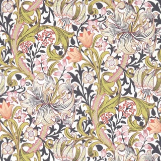 Morris & Co Golden Lily Wallpaper in Espresso - a Sample For Sale
