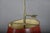 Brass Bouillotte Table Lamp with Red Tole Shade, 1950s For Sale - Image 12 of 15