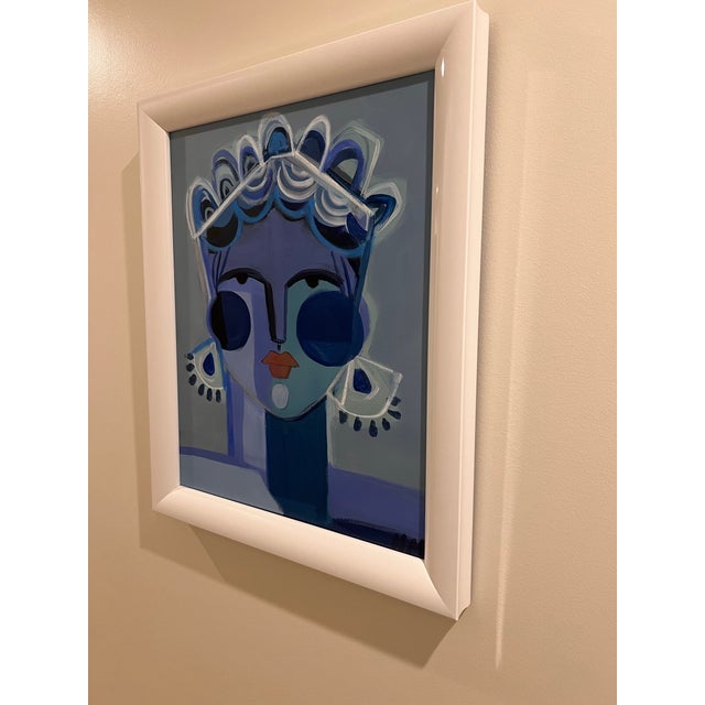 Paint Original Painting Hayley Mitchell "Tikva" Framed Female Portrait Modern Abstract For Sale - Image 7 of 11