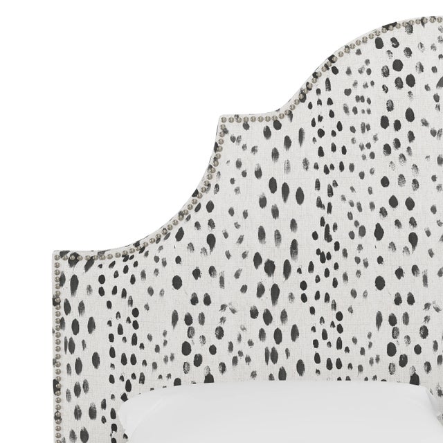 Spritely Home Halsted Headboard in Ink Linen Leopard, Full For Sale - Image 4 of 6