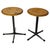 Netherlands stools made circa 1950. Two industrial metal stools with wooden seats. The stools have been used at an...