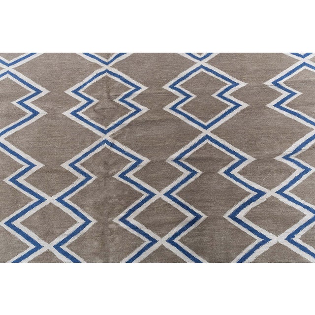 Taupe Modern Aztec Geometric Design Rug by Doris Leslie Blau For Sale - Image 8 of 9