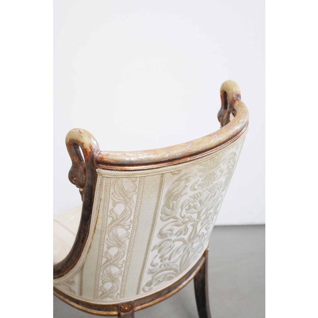Cream French Empire Style Swan Chair, 1980s For Sale - Image 8 of 12