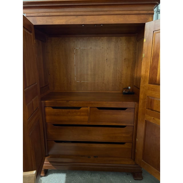 Brown Henredon Regency Collection Solid Cherry Armoire For Sale - Image 8 of 12
