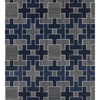 The House of Scalamandre Allegro Sisal Wallcovering, Evening Blue For Sale