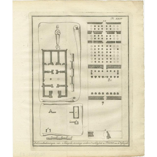 Ancient Egyptian Temple and Tomb Ground Plans Thebes, 1776, Paper, Set of 2 For Sale - Image 3 of 10