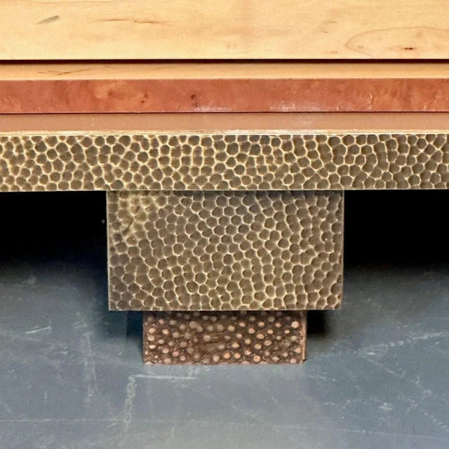 Brown Peter Marino Modern Sideboard or Cabinet in Maple, Marble and Brass, Monumental For Sale - Image 8 of 12