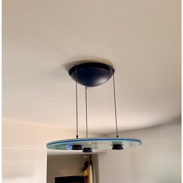 Glass 1980s Arteluce "Aurora" Pendant Light by King-Miranda (1980s) For Sale - Image 7 of 7