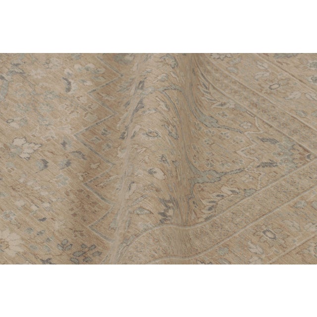 Textile Rug & Kilim’s Oushak-Inspired Rug, Creamy Beige With Blue Floral Patterns For Sale - Image 7 of 10