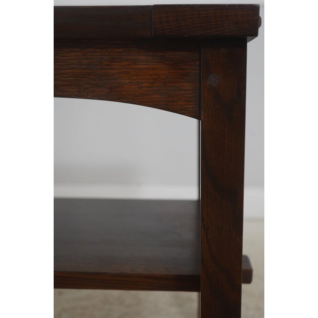 1990s Stickley Mission Oak Tile Top Lamp Table For Sale - Image 5 of 14