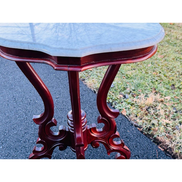 Late 20th C. White Marble Top Side Table For Sale In Boston - Image 6 of 8