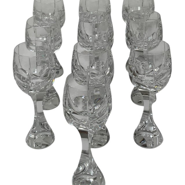 Vintage Set of 10 Baccarat Neptune Crystal Water Goblets 8¼" Discontinued Signed Made in France 1988-1993. Each Approx....