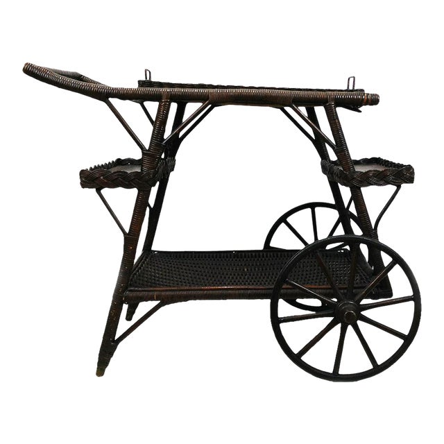 Antique Wicker Tea Cart Chairish