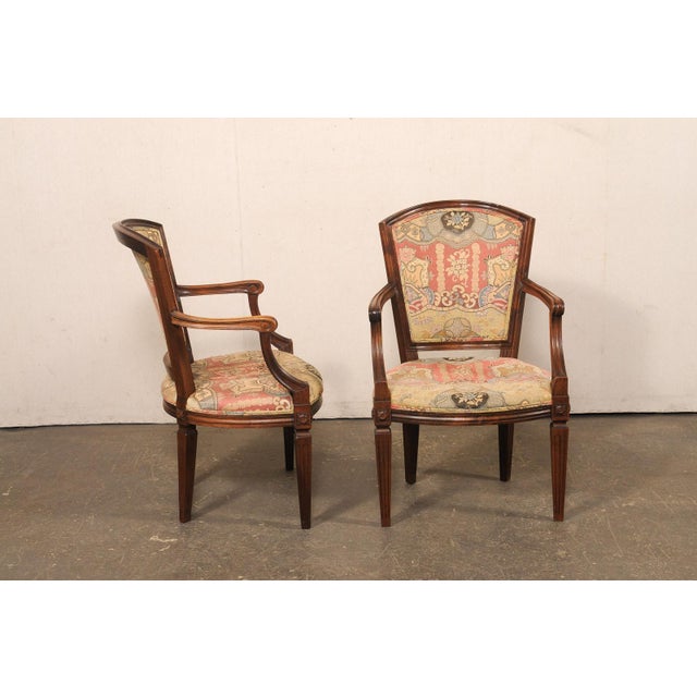 Neoclassical Mid-Century Italian Neoclassical Armchairs For Sale - Image 3 of 11