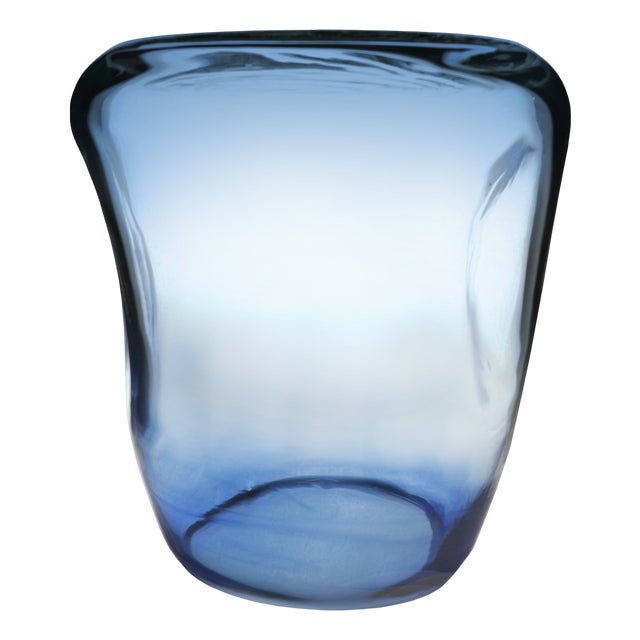 Isola Blue Side Table in Murano Blown Glass from Kanz For Sale