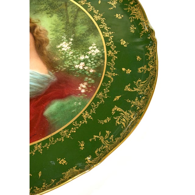 17.5" Theodore Haviland Limoges Vienna Style Portrait Charger, Solitude, c. 1900 For Sale - Image 14 of 15