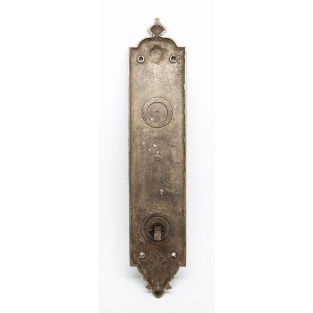 Mid 20th Century Yale Victorian Style 12 In. Brass Push Plate With Thumb Latch For Sale - Image 6 of 6