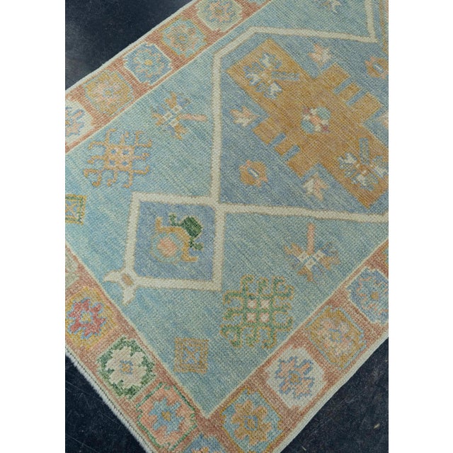 Turkish Turkish Oushak Rug 2'10" x 6'5" #19209 For Sale - Image 3 of 8