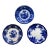 Antique Flow Blue Dinner Plates- Set of 3 For Sale