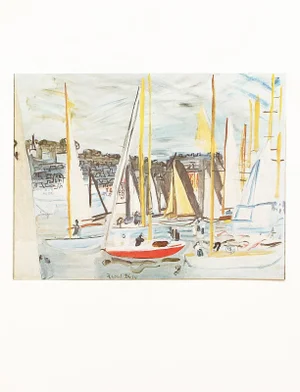1970 After Raoul Dufy "The Deauville Basin", Full-Color Parisian Print