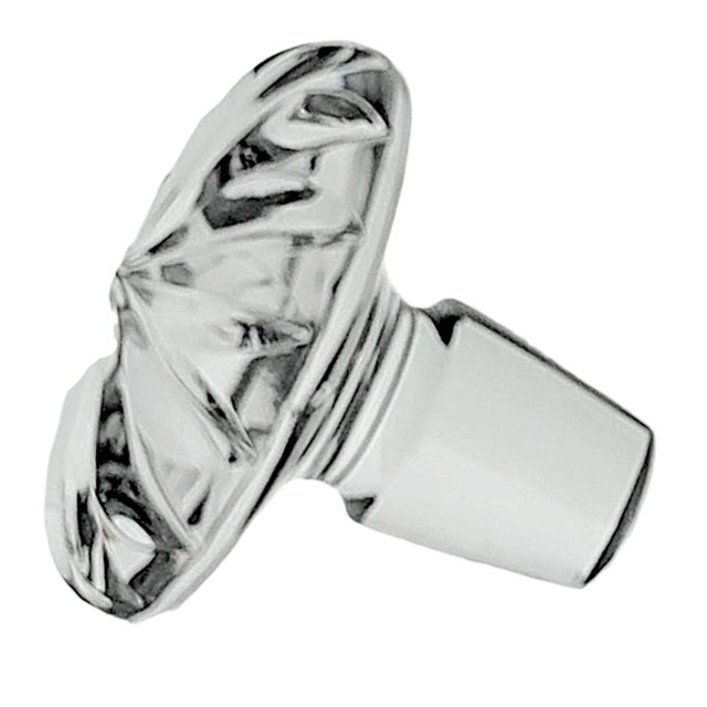 Vintage Cut Crystal Ship’s Decanter – Eleanor Pattern by American Cut – Faceted Dome Stopper – 34 Oz Barware Accent For Sale - Image 9 of 11