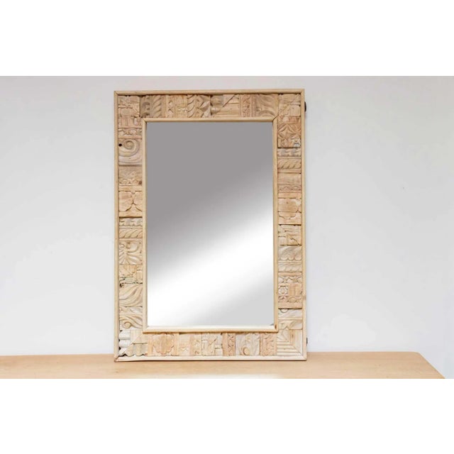 Tribal Tribal Motif Carved Mirror For Sale - Image 3 of 9