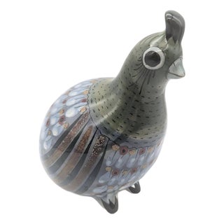 1970s Tonalá Mexico "El Palomar" Ceramic Quail Figurine by Ken Edwards For Sale