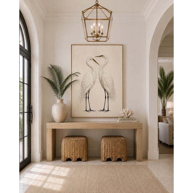Contemporary Crane Study 3 Neutral Coastal Bird Art Print, 24" X 36" For Sale - Image 3 of 7