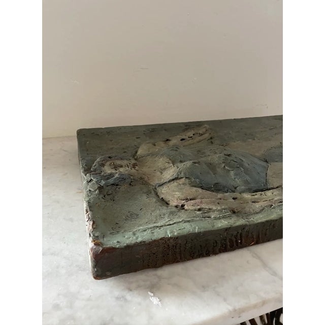 Rare 1964 early James Havard figure oil painting over carved wax on board titled "Jersey Girl." James Havard was an...