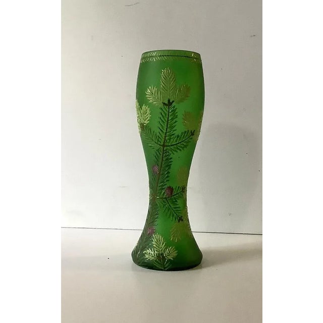 Antique Moser Hand-Painted Enamel Glass Vase Circa 1919 For Sale In New York - Image 6 of 6