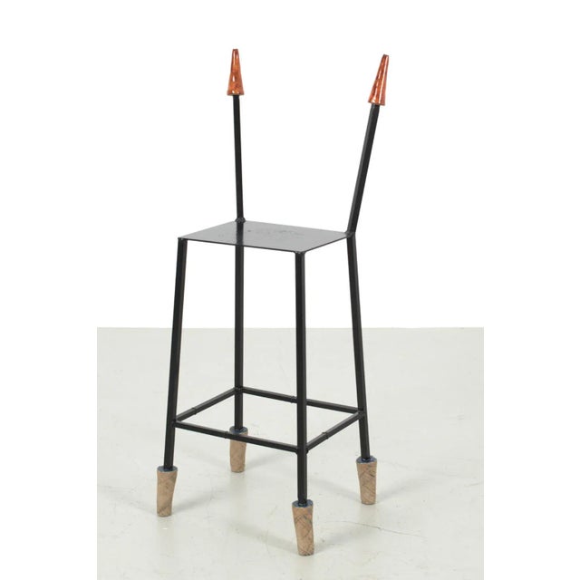 Vintage Art Stool in Metal For Sale - Image 9 of 9