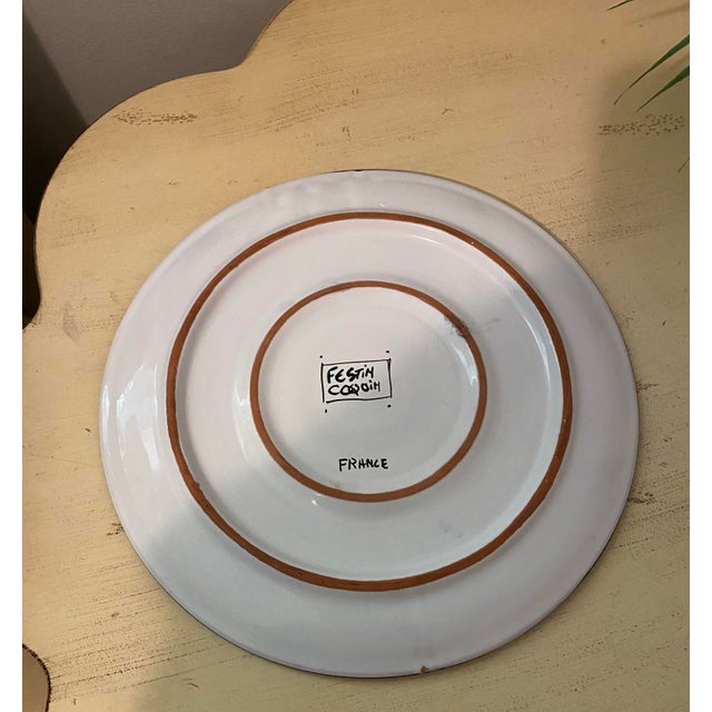 Vintage French Decorative Ceramic Platter For Sale - Image 4 of 9