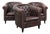 Chesterfield Club Chairs in Cowhide Leather, Set of 3 For Sale