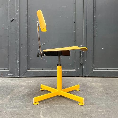 Vintage Yellow Wooden Desk Chair For Sale - Image 17 of 18
