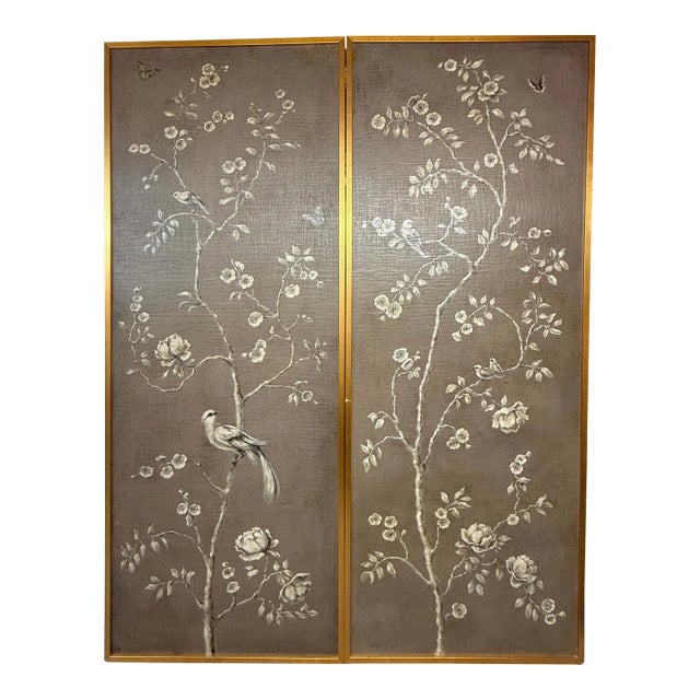 Custom Hand Painted Panels, Pair For Sale