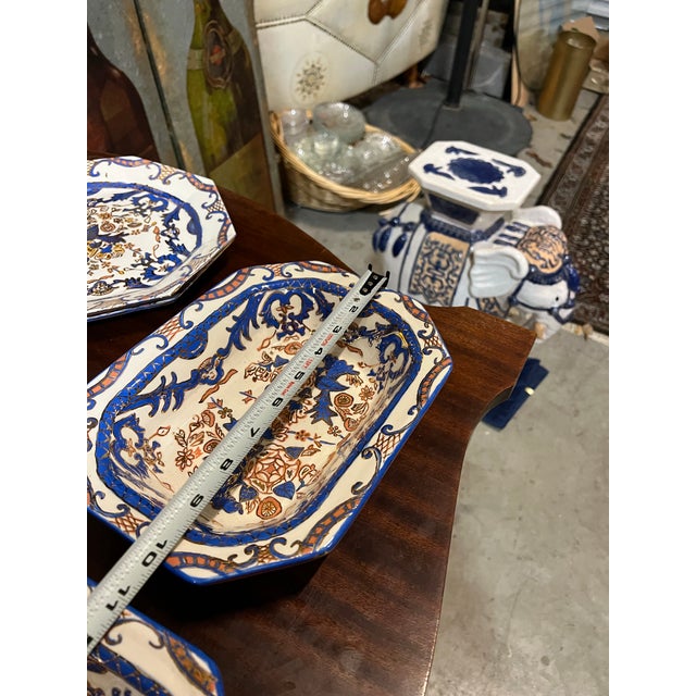 Up for consideration is a beautiful vintage collection of blue and white hand painted Italian serving dishes. These would...