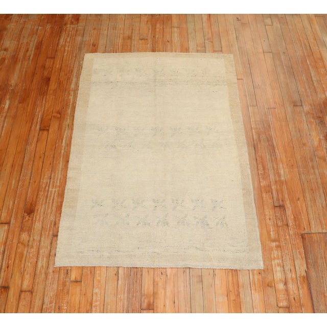 Textile Neutral Handmade Vintage Turkish Rug - 3'4" x 5'2" For Sale - Image 7 of 18