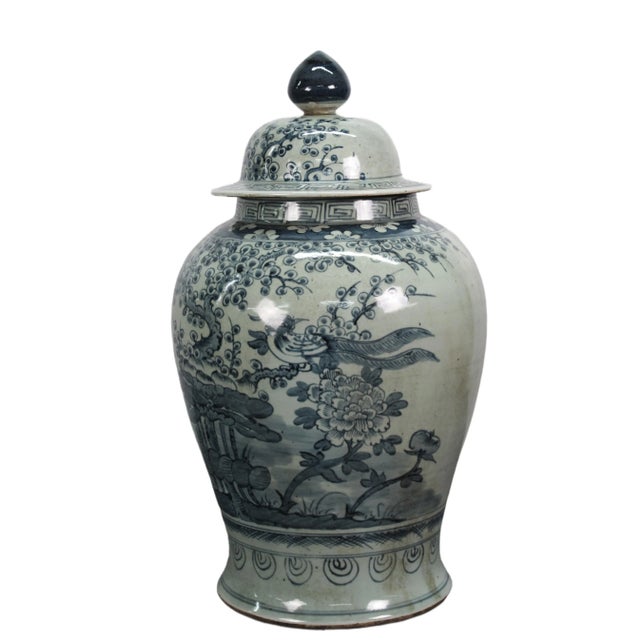 Chinese Blue & White Ginger Jar - 24" Inch High For Sale - Image 3 of 13