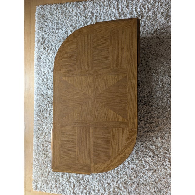 Mid-Century Modern Vintage Postmodern Universal Furniture Oak Parquetry Eye Kidney Coffee Table For Sale - Image 3 of 13
