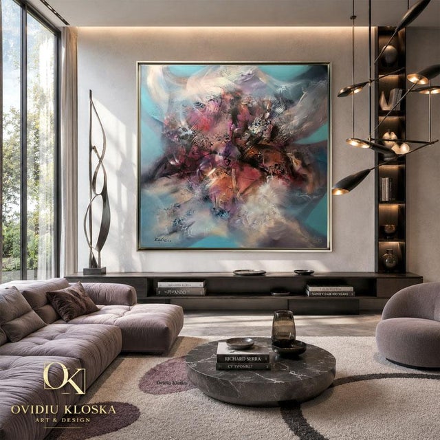 A large-scale contemporary abstract painting exploring light as a living force shaping space, matter, and perception. Part...
