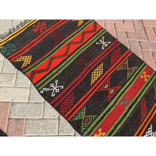 1960s Vintage Turkish Kilim Runner - 31.5" X 112" For Sale - Image 5 of 10