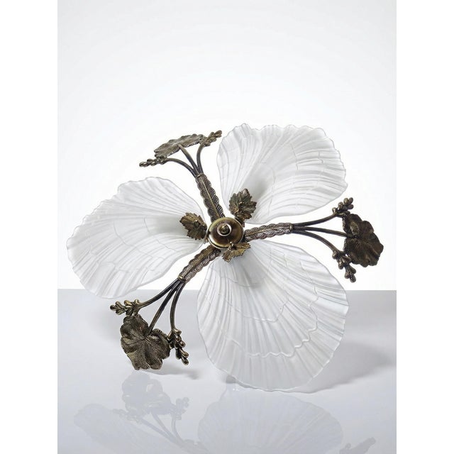 Vintage Hollywood Regency Art Deco Style Bronze Seashell Chandelier from Mariner, 1980s-1990s For Sale - Image 16 of 16