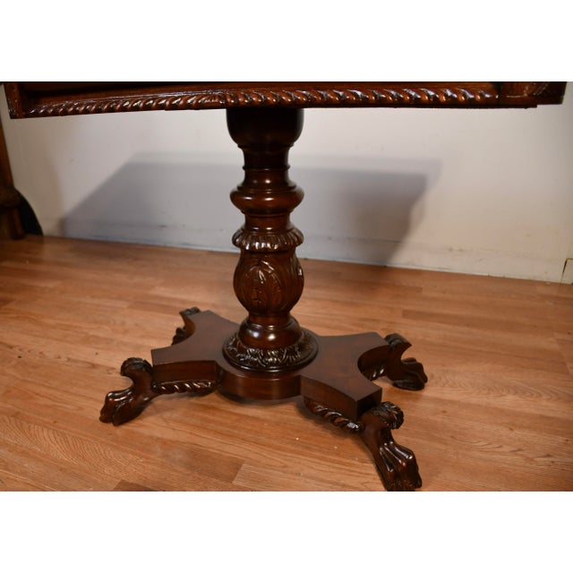 1910s Antique American Empire Solid Mahogany Flip-Top Game Table / Console Table For Sale - Image 6 of 18